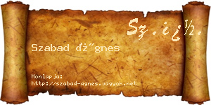 Szabad Ágnes névjegykártya